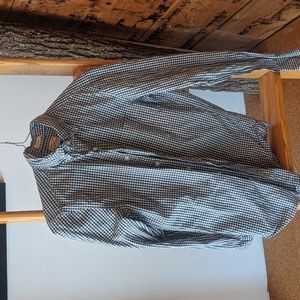 FALL SALE: Blue gingham j crew slim stretch button down.